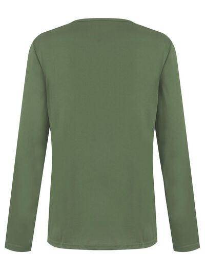 Half Button Long Sleeve T-Shirt for Women Stylish Fit